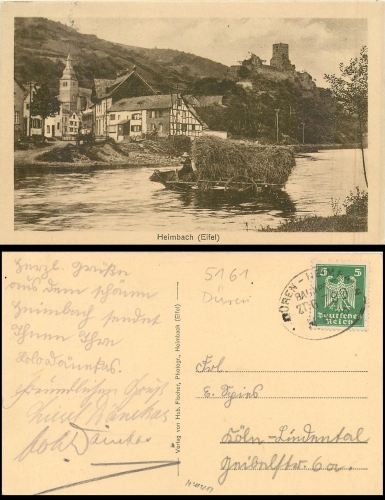 Heimbach Eifel ox cart train post train 790 o August 14, 1926