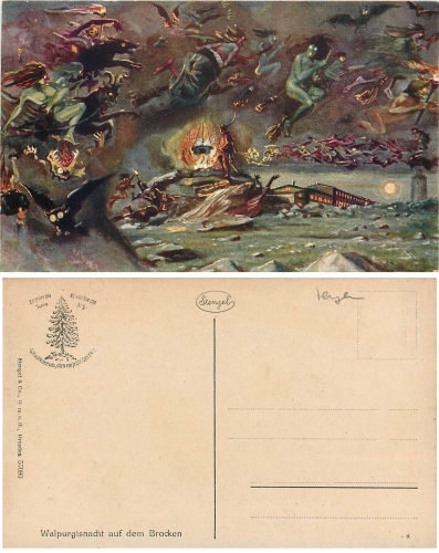 Brocken Walpurgis Night Witches and Devils Artist Card * ca. 1920