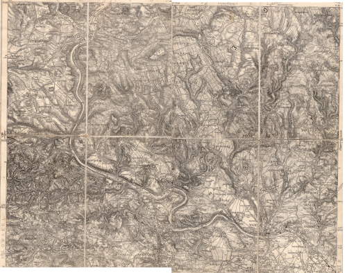 Sächsische Schweiz Wanderkarte auf Leinen gezogen um 1900