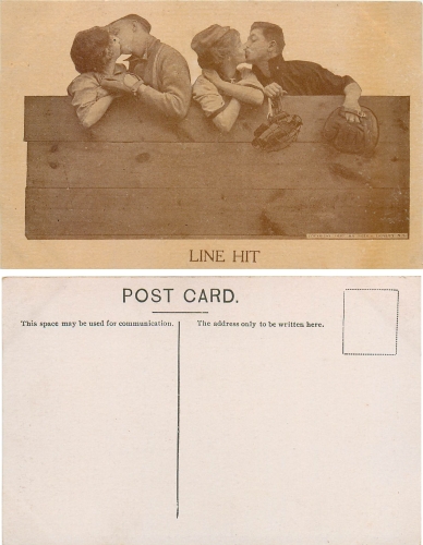Baseball Humor LINE HIT *ca.1910