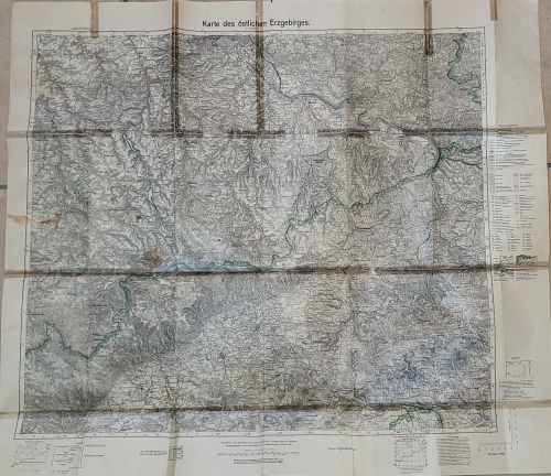 Östliches Erzgebirge Landkarte 1931 mit Jugendherbergen Reichsamt für Landesaufnahmen ​​​​​​​1: 100000