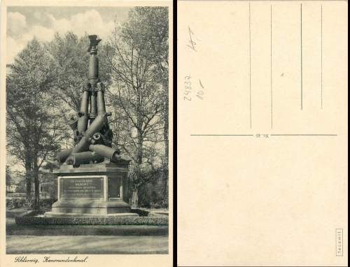 Schleswig cannon monument * around 1930