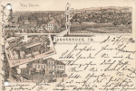01465 Langebrueck Hotel zur Post Litho o 1900 ​​​​​​​perforated