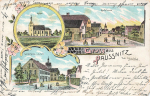 01616 Paussnitz Strehla Gasthof Litho Bahnpost Oschatz-Strehla Zug 5764 o 1900
