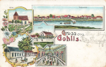 01619 Gohlis Zeithain Gasthaus Schule Litho o Übungsplatz 1911