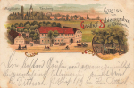 04463 Kötzschwitz Gasthof Schiessgraben Farblitho o 3.7.1901