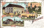 04758 Soernewitz Litho Brauerei Gasthof Kirche o 1908