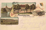 06774 Muldenstein Gasthof zu Luthers Linde Muldensteiner Werke Litho o 1900