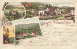 07973 Neumühle Elster Gruss aus Litho Bahnpost Gera-Weischitz Zug 2174 o 1900