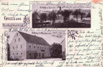 09575 Kleinhartmannsdorf Hähners Restaurant Kirche und Schule o 1908
