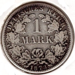 1 Mark 1873 A silver coin Empire