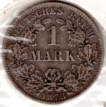 1 Mark 1873 B silver coin Empire