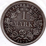 1 Mark 1873 D silver coin Empire