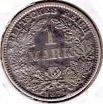 1 Mark 1874 D Imperial Silver Coin