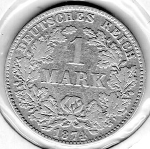 1 Mark 1874 H Imperial Silver Coin