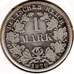 1 Mark 1876 A Imperial Silver Coin