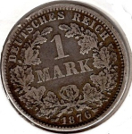 1 Mark 1876 J German Empire Silver Coin