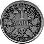 1 Mark 1877 A German Empire Silver Coin