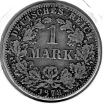 1 Mark 1878 A German Empire Silver Coin