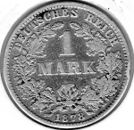 1 Mark 1878 E German Empire Silver Coin