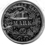 1 Mark 1878 G German Empire Silver Coin