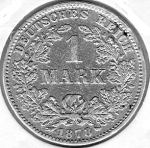 1 Mark 1878 J German Empire Silver Coin