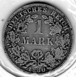 1 Mark 1880 D German Empire Silver Coin