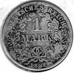1 Mark 1881 H German Empire Silver Coin