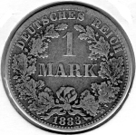 1 Mark 1883 A German Empire Silver Coin