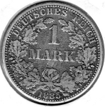 1 Mark 1885 A German Empire Silver Coin