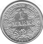 1 Mark 1885 G German Empire Silver Coin
