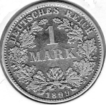 1 Mark 1899 D German Empire Silver Coin