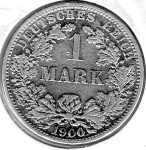 1 Mark 1900 A Deutsches Kaiserreich Silbermünze