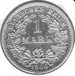 1 Mark 1900 D Deutsches Kaiserreich Silbermünze