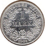 1 Mark 1901 A Deutsches Kaiserreich Silbermünze