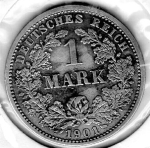 1 Mark 1901 D Deutsches Kaiserreich Silbermünze