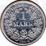 1 Mark 1903 D German Empire Silver Coin