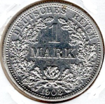 1 Mark 1903 D German Empire Silver Coin