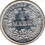 1 Mark 1903 D German Empire Silver Coin