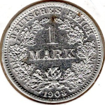 1 Mark 1903 D German Empire Silver Coin