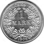 1 Mark 1908 D German Empire Silver Coin