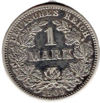 1 Mark 1909 J Deutsches Kaiserreich Silbermünze 