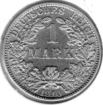 1 Mark 1910 A German Empire Silver Coin