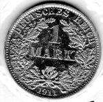 1 Mark 1911 A German Empire Silver Coin
