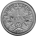 1 Mark 1911 J Deutsches Kaiserreich Silbermünze 