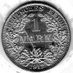 1 Mark 1912 A German Empire Silver Coin