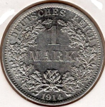 1 Mark 1914 A German Empire Silver Coin