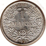 1 Mark 1915 A German Empire Silver Coin