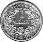 1 Mark 1915 E German Empire Silver Coin