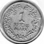 1 Mark 1925 A Weimar Republic Silver Coin